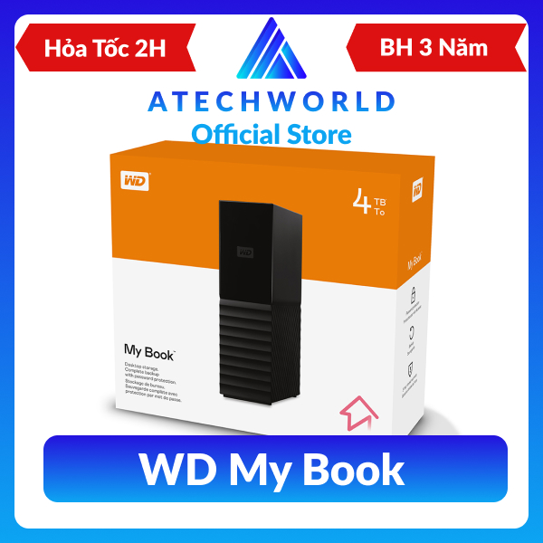 Ổ cứng di động để bàn hdd wd my book 4tb 6tb 8tb 12tb - hàng chính hãng - bh 3 năm - có xuất vat