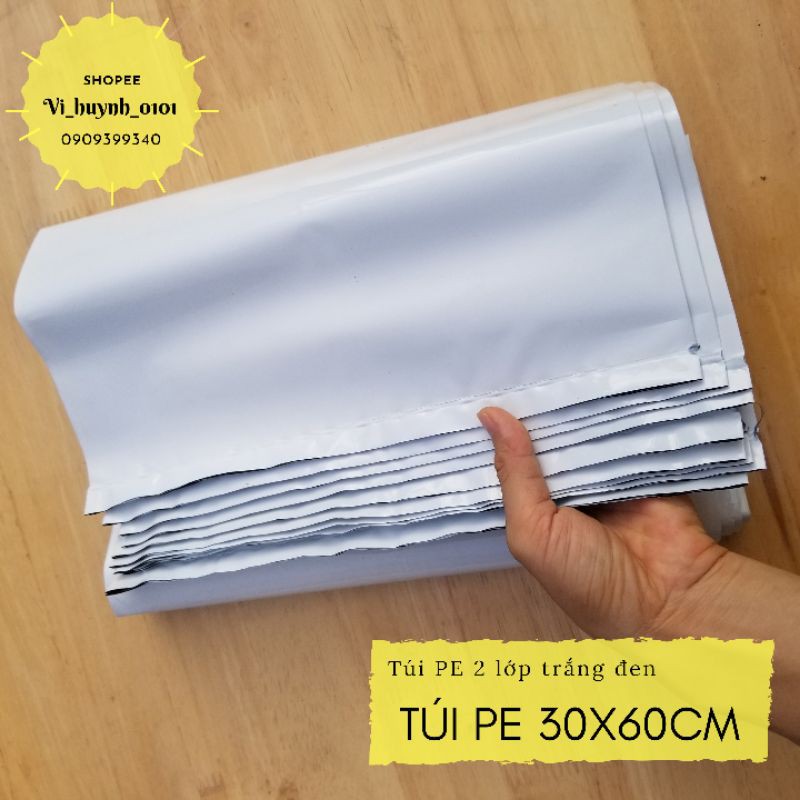 [HCM]Túi Pe 2 Lớp Trắng Đen Size To 30X60 Cm Chuyên Trồng Rau Ăn Quả Như Cà Chua Dưa Leo Bầu Bí