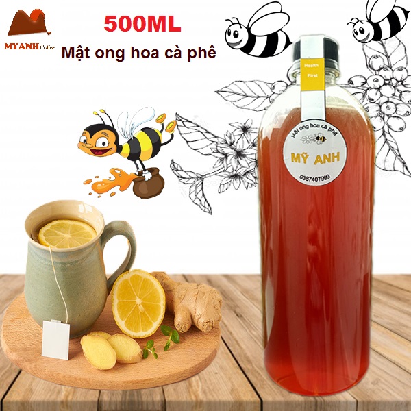 500ml mật ong hoa cà phê lâm đồng - honey - bán tại tphcm