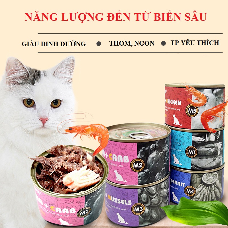 Pate cho mèo, pate lon cho mèo, pate tươi 170g - miao shuang mix nhiều vị