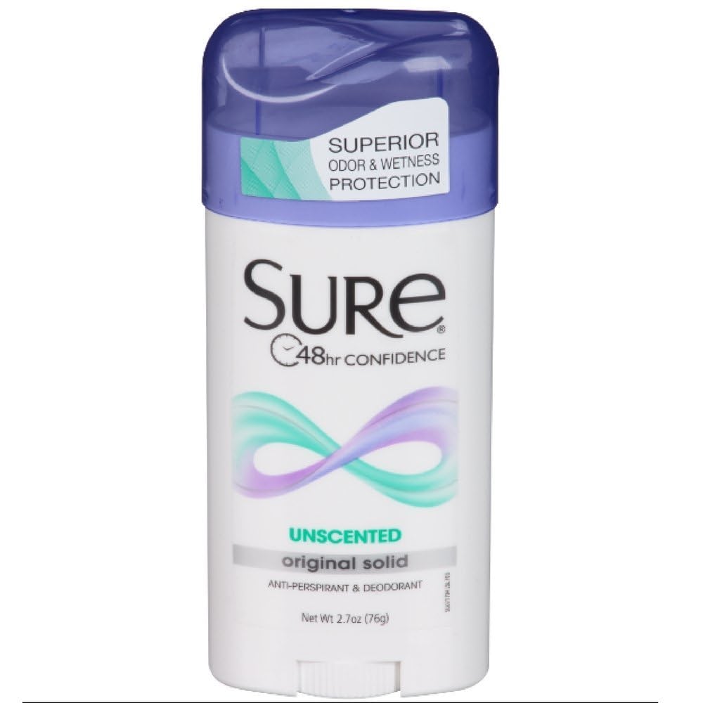 Lăn sáp khử mùi unisex không mùi Sure Invisible Solid Deodorant Unscented 73g