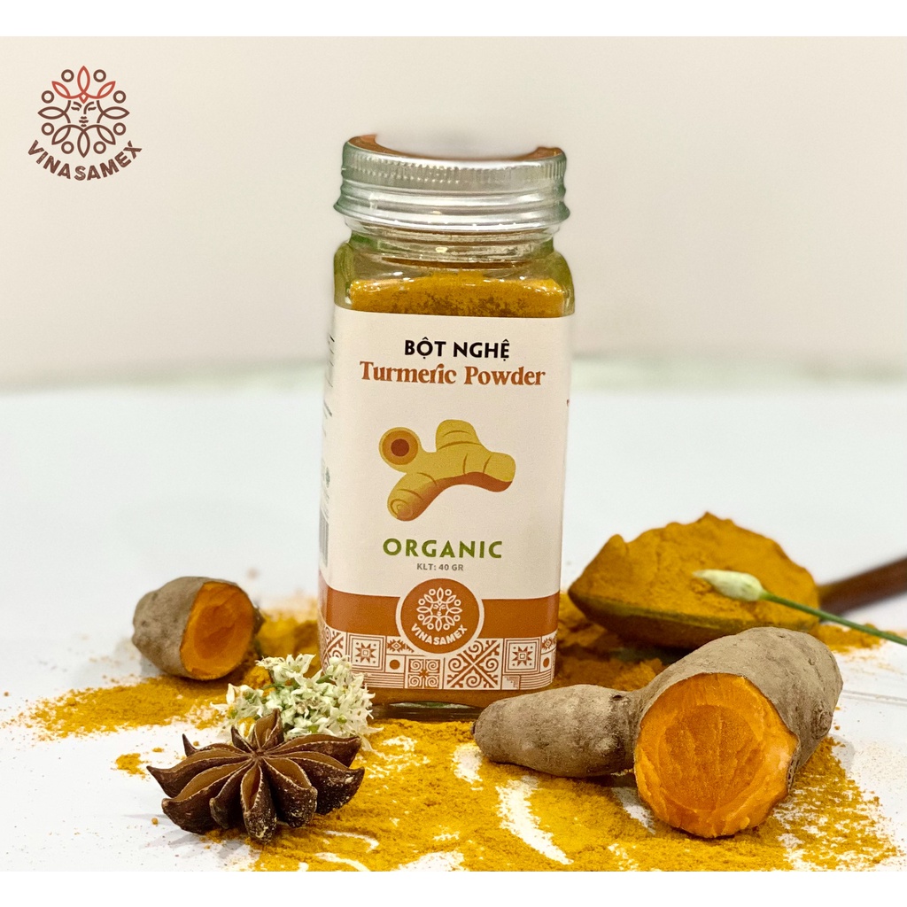 Date 09/25 Bột gia vị nghệ hữu cơ Vinasamex 40g - Turmeric Powder Organic Vinasamex 40g