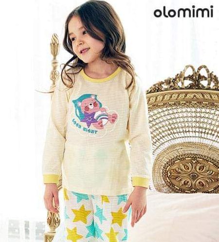 Bộ pijama dài 100% cotton giấy cho bé gái Goodnight Mimi - Olomimi Hàn Quốc