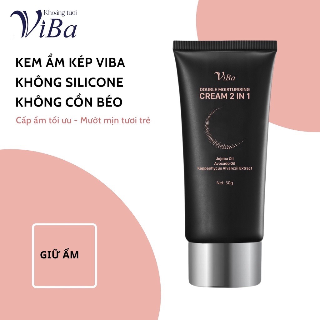Kem dưỡng ẩm kép chuyên sâu ViBa - Khoáng tươi Viba với tác động kép giúp tăng cường độ ẩm cho da, đồng thời chăm sóc da như chống lão hóa, phục hồi da, trắng da