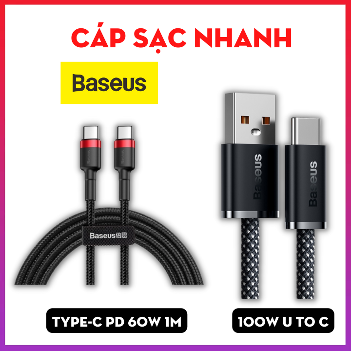 Cáp sạc nhanh baseus cổng type-c pd 60w 1 mét -cáp sạc baseus dynamic series fast charging data cable usb to type-c 100w