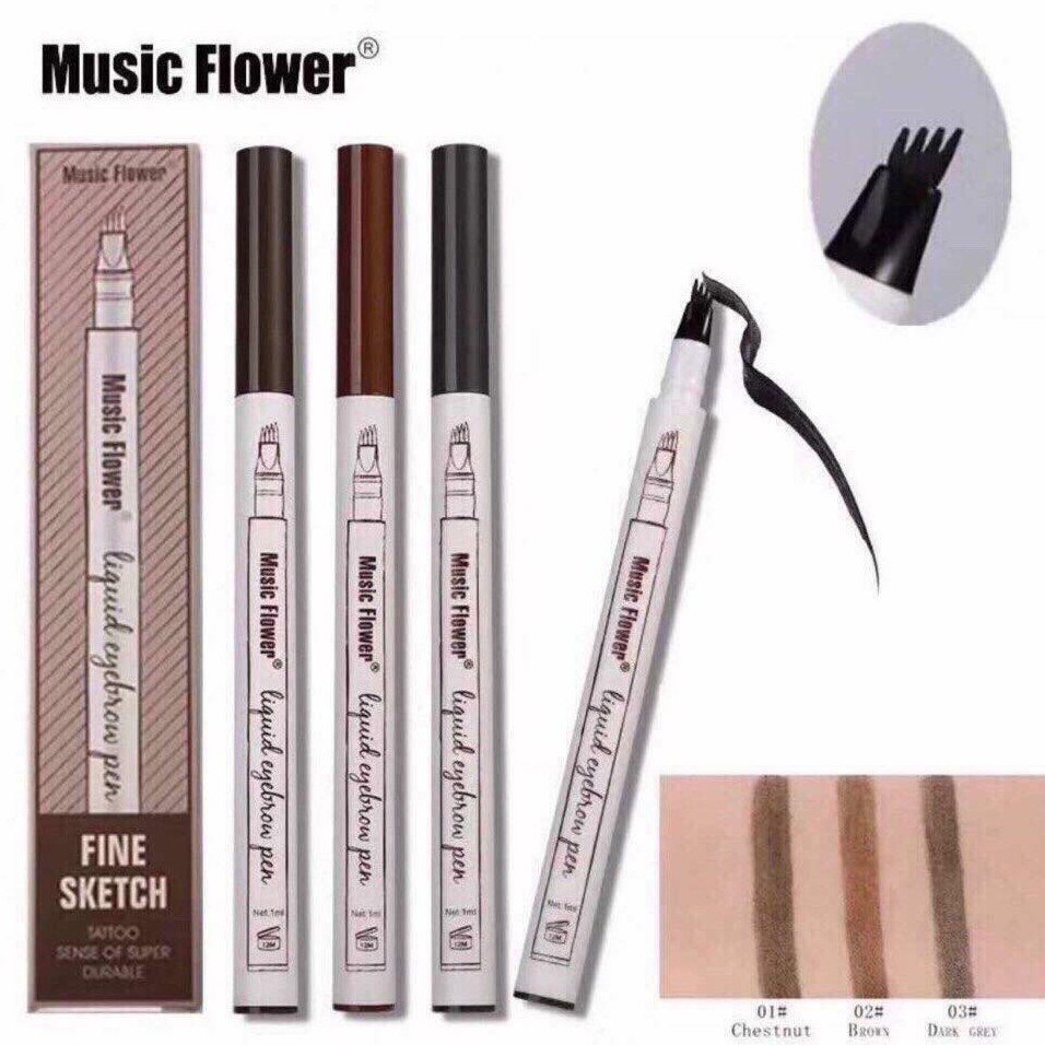 Bút Xăm Chân Mày Ngang Cong Kiểu 4D Hoàn hảo như thật