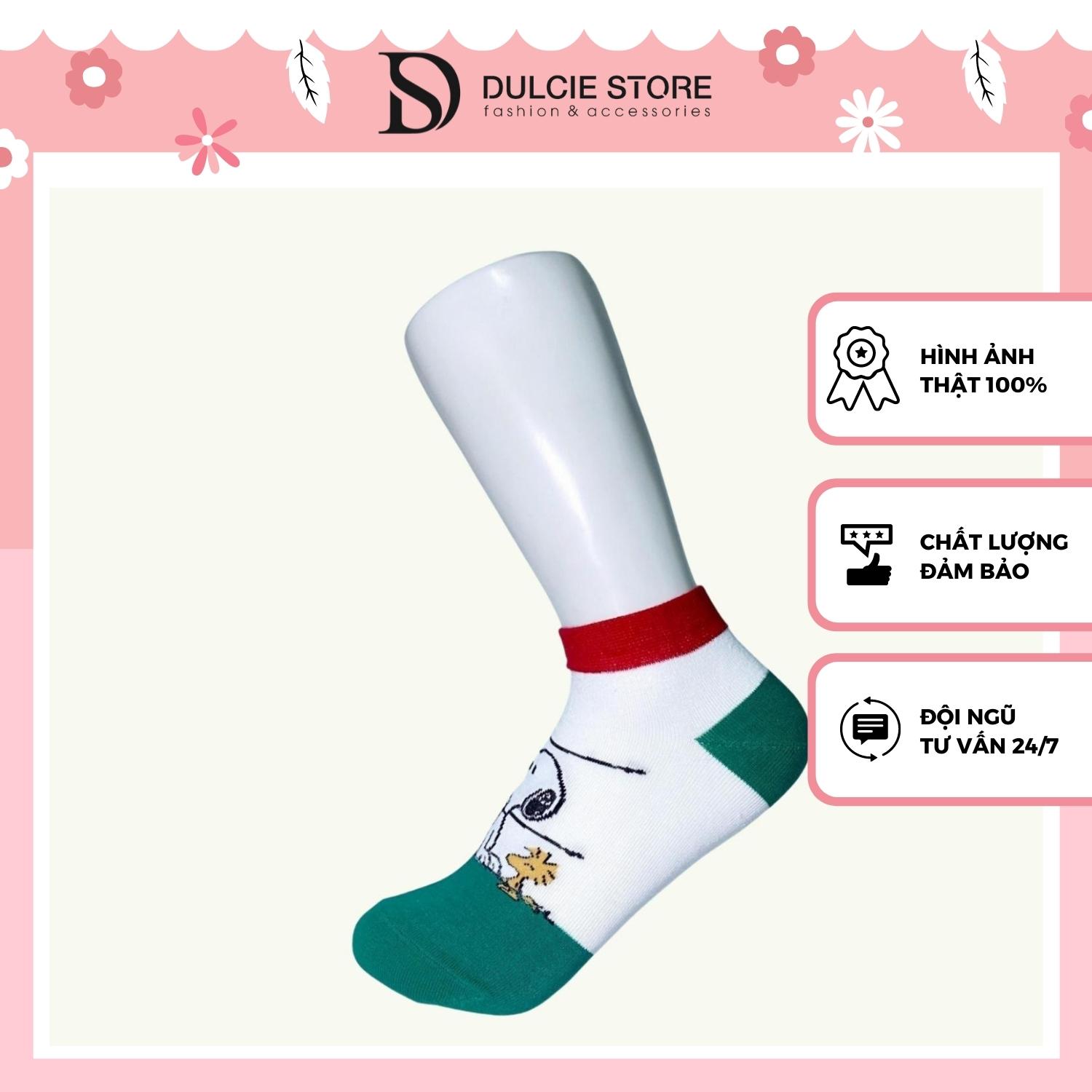 Tất lười nữ vớ cổ ngắn Ulzzang họa tiết Snoopy cực cute - AS13
