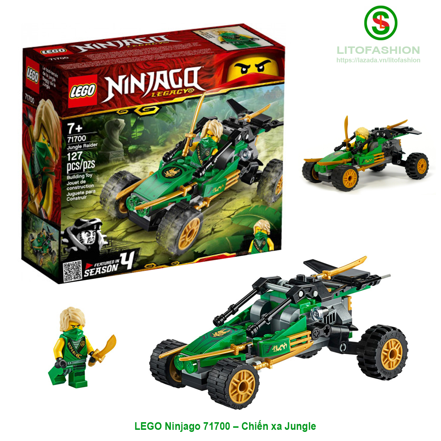 Lego ninjago 71700 – chiến xa jungle - lego 71700 jungle raider