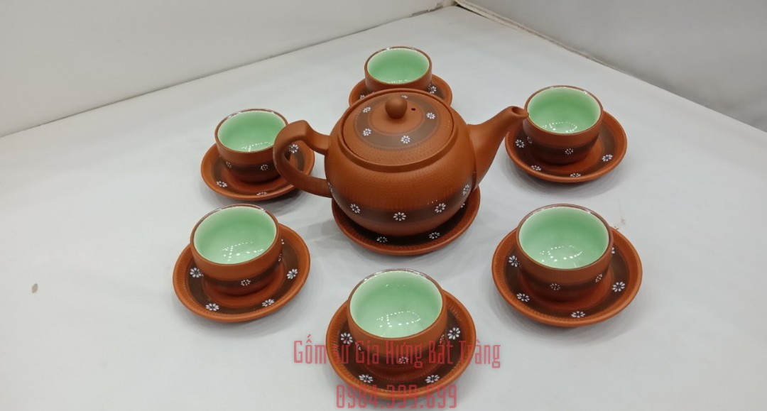 Bộ ấm chén tử sa gốm Bát Tràng