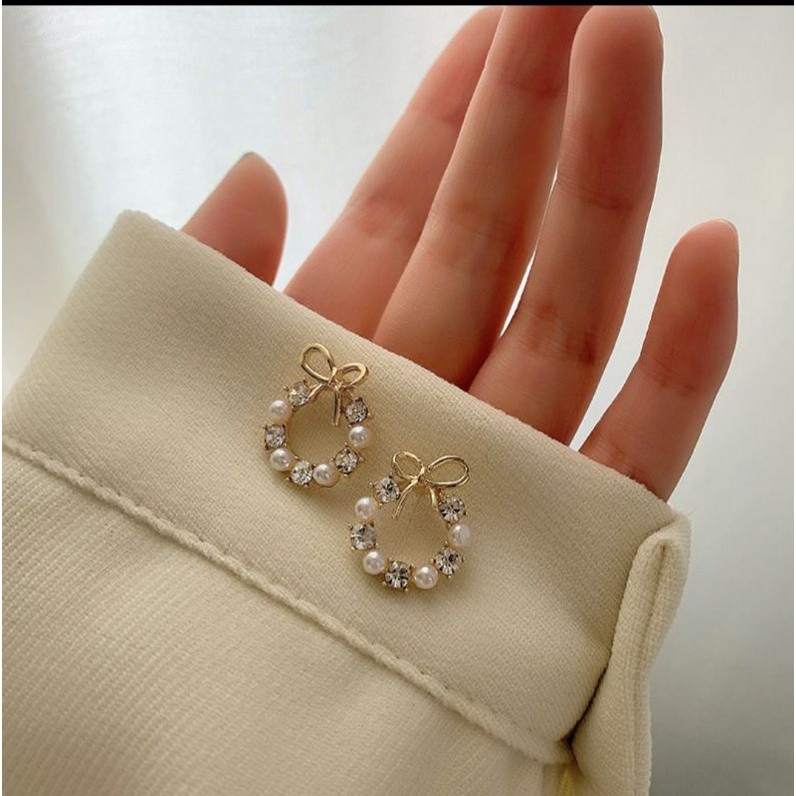 🌺Bông tai hình nơ đính đá cao cấp💖-Yoristore.vn BT09