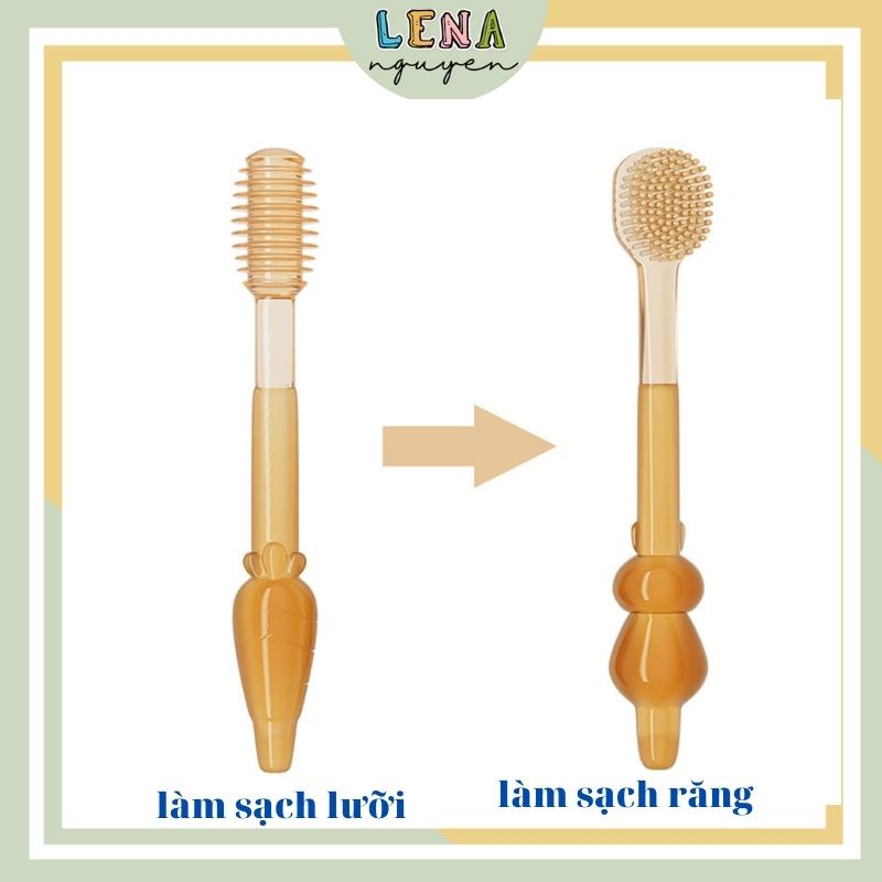 Rơ lưỡi và bàn chải đánh răng cho bé sơ sinh mềm gạc làm sạch răng chống tưa nấm lưỡi làm sạch răng