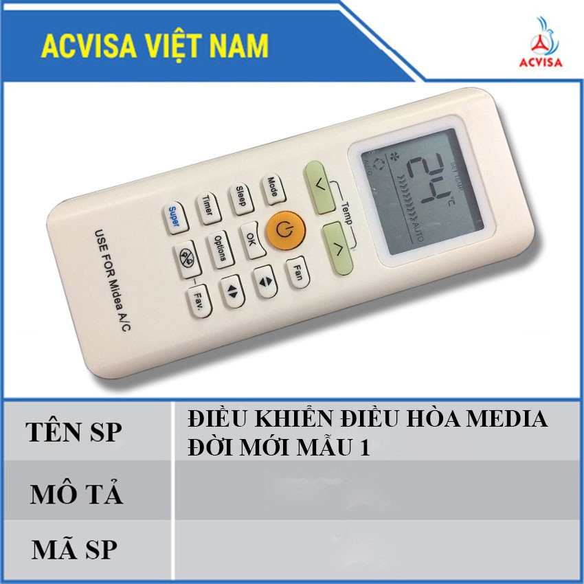 Remote - Điều khiển điều hòa các loại Midea