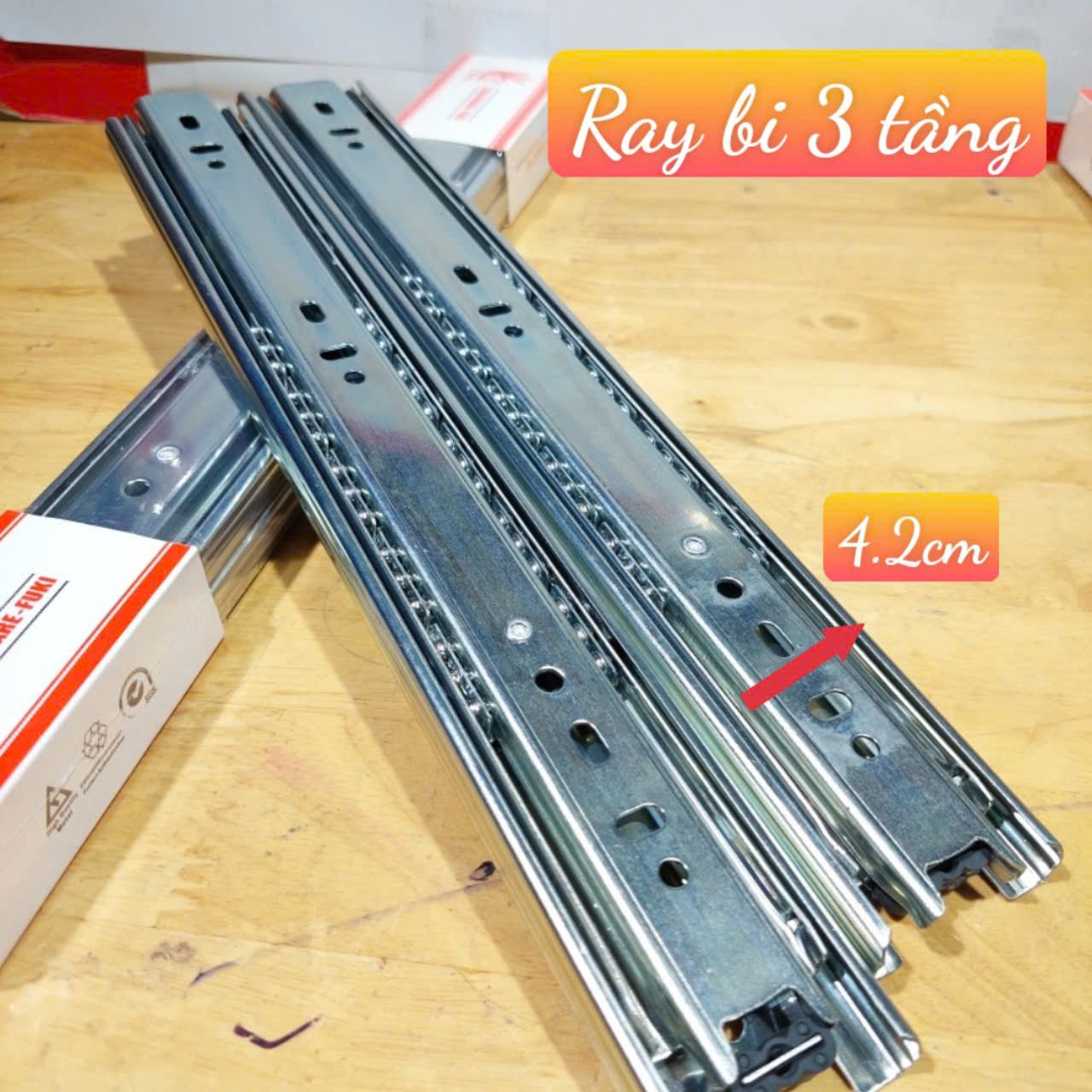 Bộ 2 Thanh ray trượt ngăn kéo tủ cho thợ làm tủ, ray bi 3 tầng chắc chắn , bản 4.2cm , đủ size 30-35-40-45-50cm, ray cửa tủ tủ, hộc kéo , đóng tủ, hoặc mua về thay các ray cũ- Cửa hàng Nam