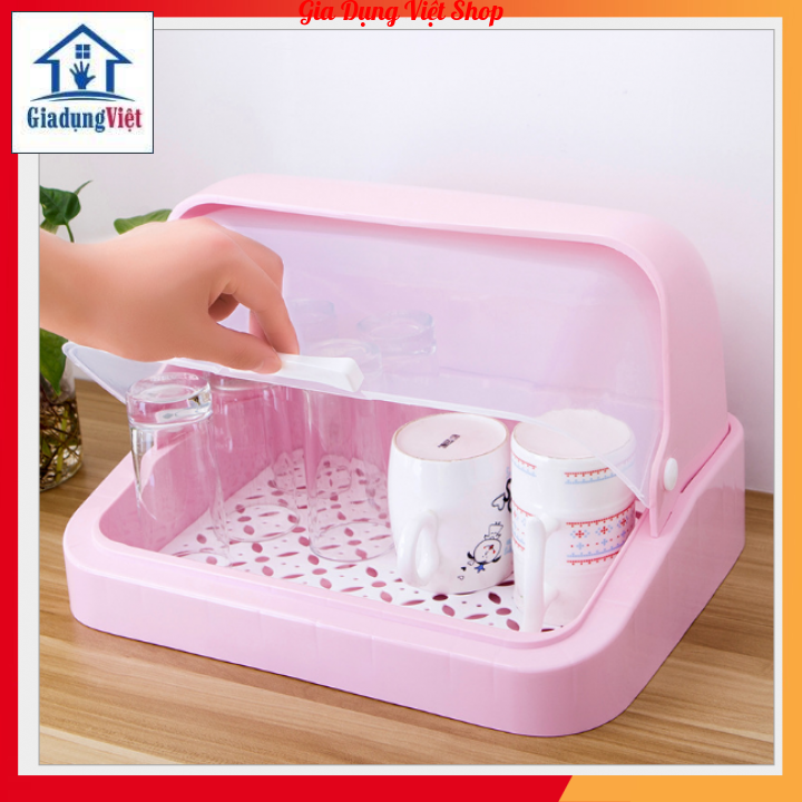 [Nhựa Việt Nhật] Khay úp cốc Việt Nhật có nắp đậy bảo vệ