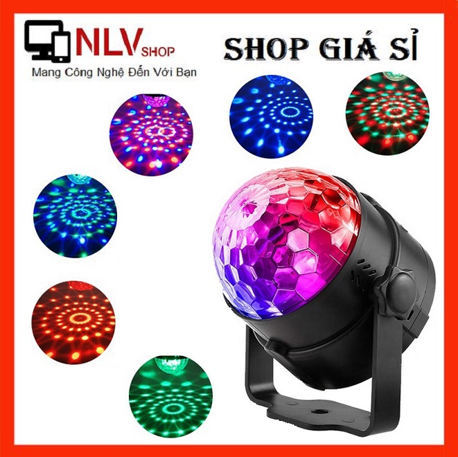 ⚡ đèn led xoay trang trí 7 màu cảm ứng xoay theo nhạc đèn led xoay vũ ⚡