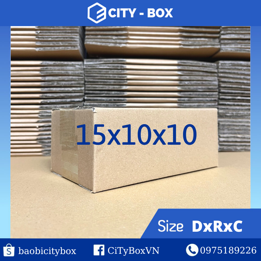 Set 50 hộp carton 15x10x10 - hộp ship cod 1510