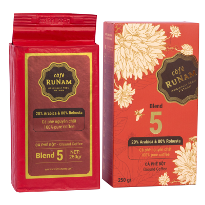 Cà phê runam coffee số 5 bột loại 250gr