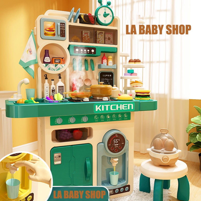 Bộ đồ chơi nấu ăn nhà bếp cho bé cỡ lớn có phun nước gồm 48 chi tiết cao 72cm