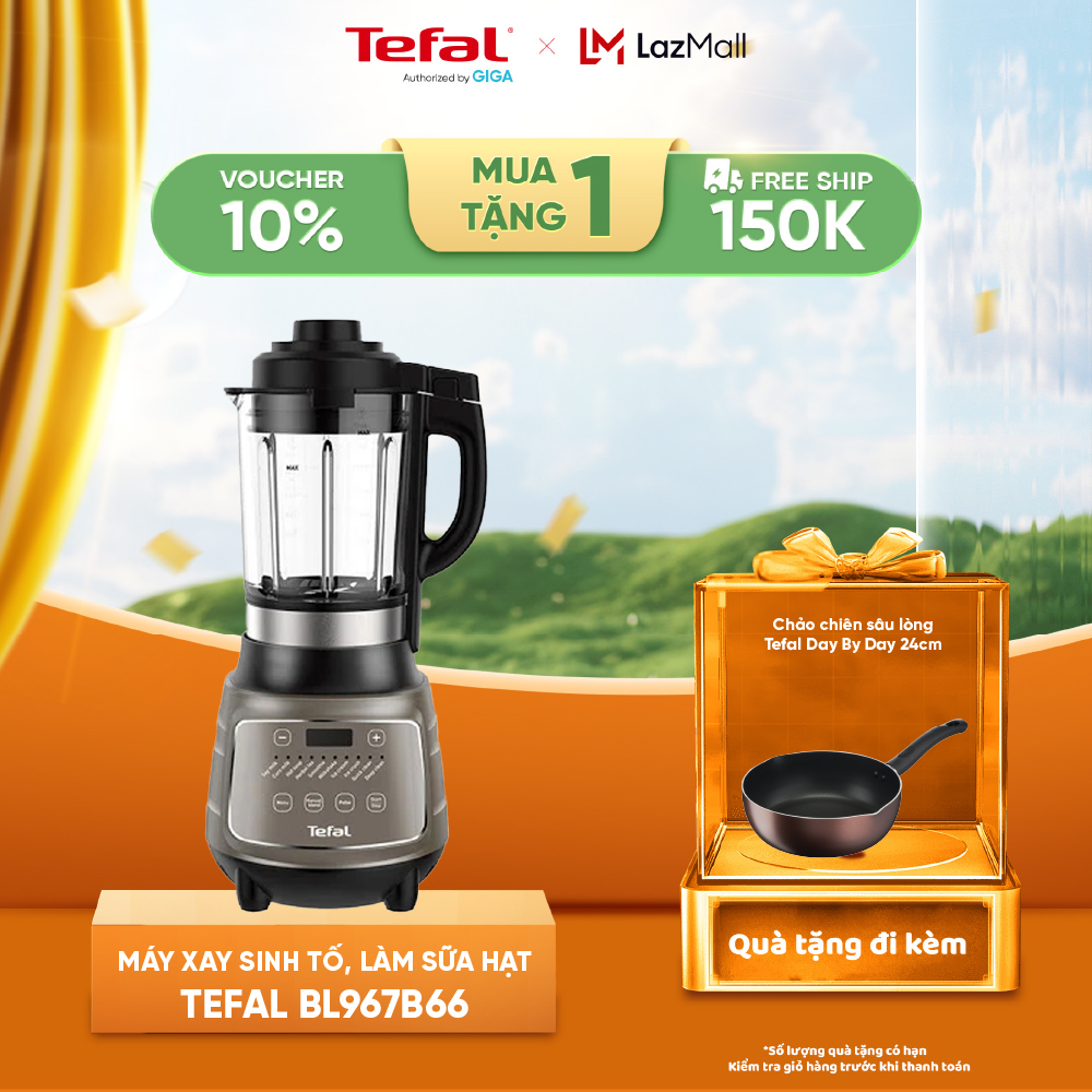 [SIÊU GIẢM GIÁ] Máy xay nấu làm sữa hạt đa năng Tefal BL967B66 - Dung tích 1.75L - 12 chức năng tiện lợi - Chính Hãng-BH 24 tháng
