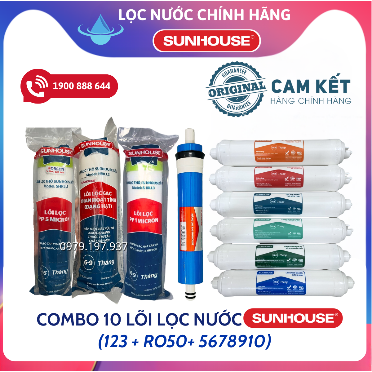 Combo trọn bộ 10 lõi sunhouse chính hãng