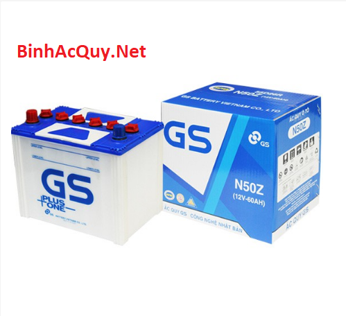 ẮC QUY Ô TÔ GS nước N50Z (12V - 60Ah) cho dòng xe HONDA Accor đời cũ, MITSUBISHI Canter Truck