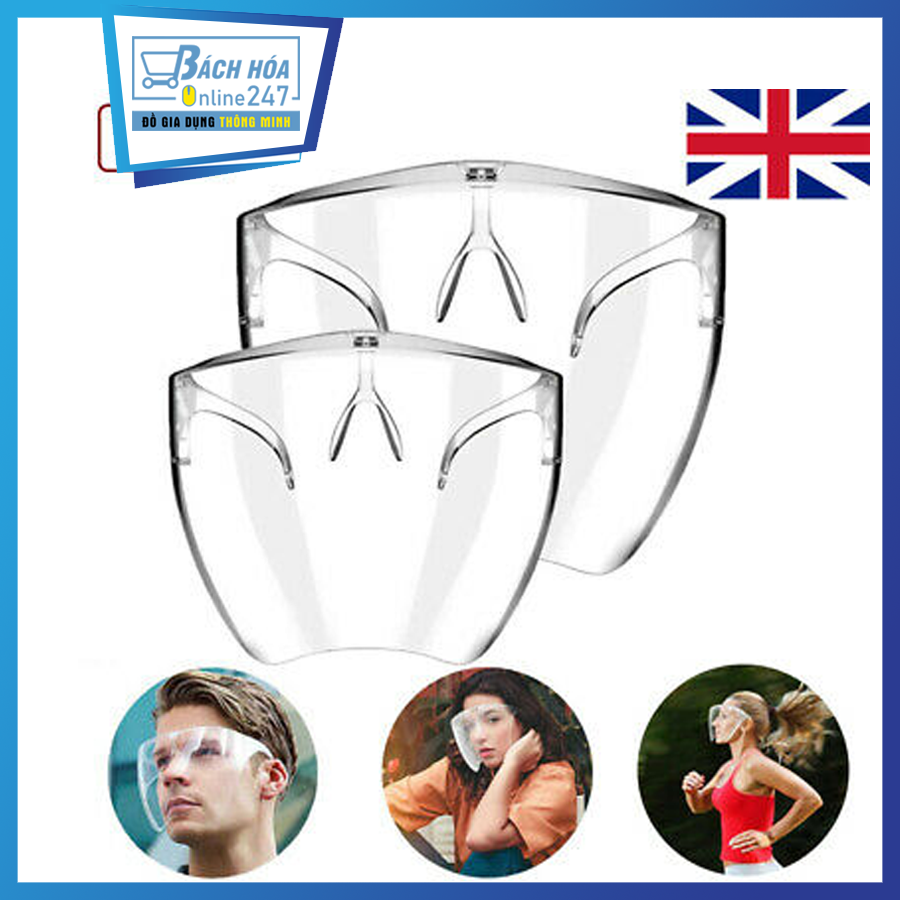 Kính Khẩu Trang Đa Năng Mỹ Loại 1 - Mặt Nạ Trong Suốt - Tấm Chắn Bao Kín Mặt Acrylic