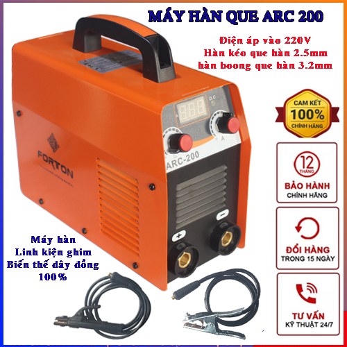 Máy hàn que điện tử arc200a hiệu forton