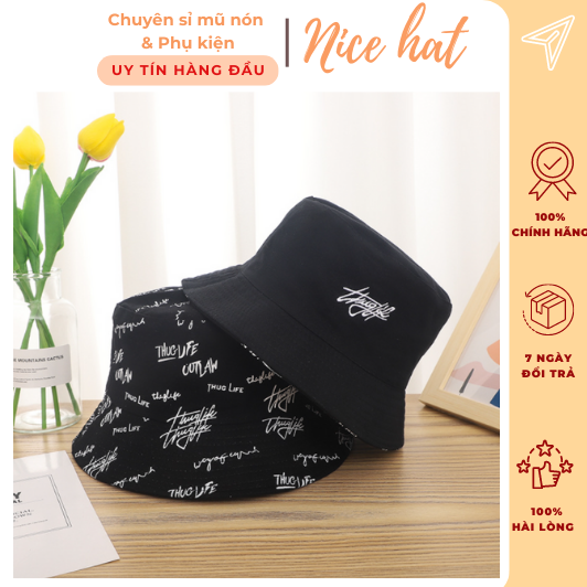 Mũ bucket 2 mặt thug life nam nữ ulzzang cao cấp - nón bucket hat m25