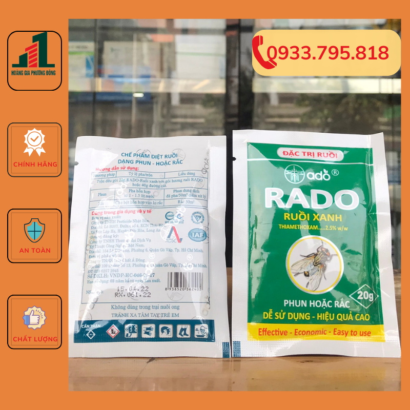Thuốc diệt ruồi Rado ruồi xanh - gói 20g