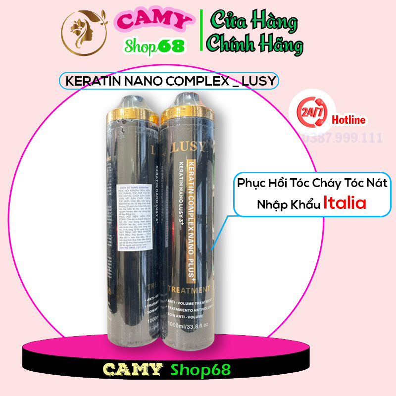 Hấp phục hồi keratin nano complex _ lusy phục hồi tóc tẩy và tóc nát . rất bóng tóc . làm thẳng tóc 1000ml nhập khẩu italia _ camy hop68