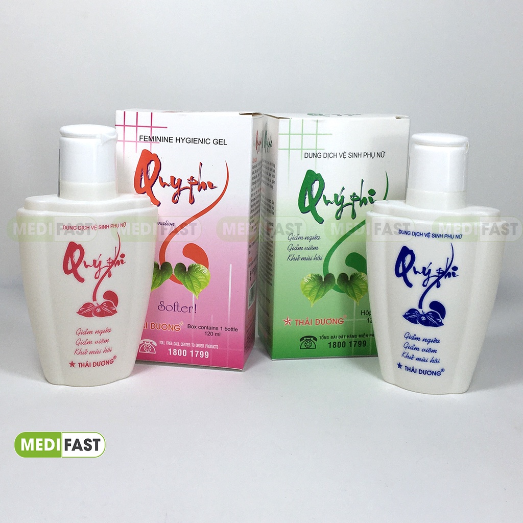 Dung Dịch Vệ Sinh Phụ Nữ Quý Phi Xanh và Đỏ - Dung tích 120ml, sản phẩm của Sao Thái Dương