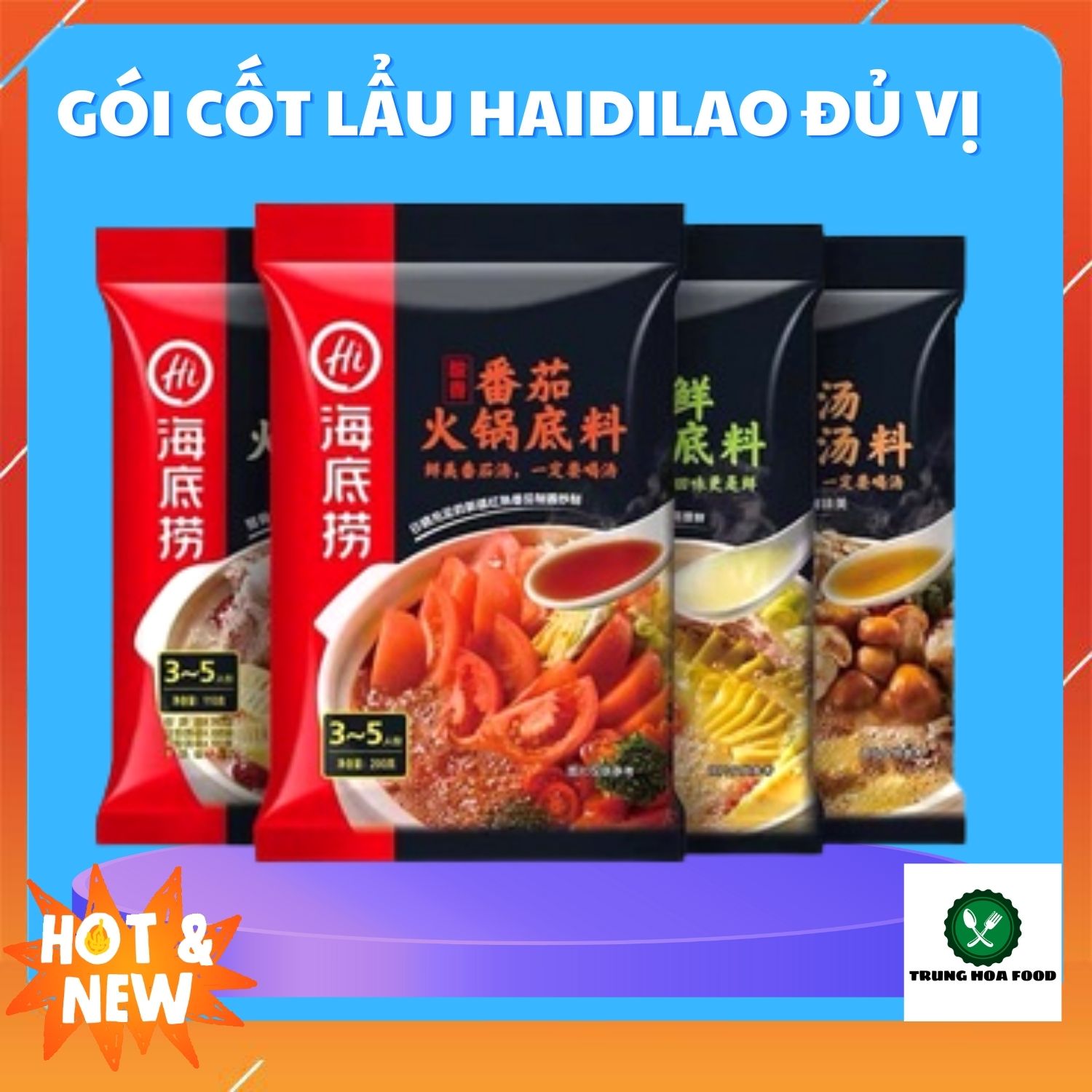 Gói cốt lẩu haidilao đủ vị 3 đến 5 người ăn