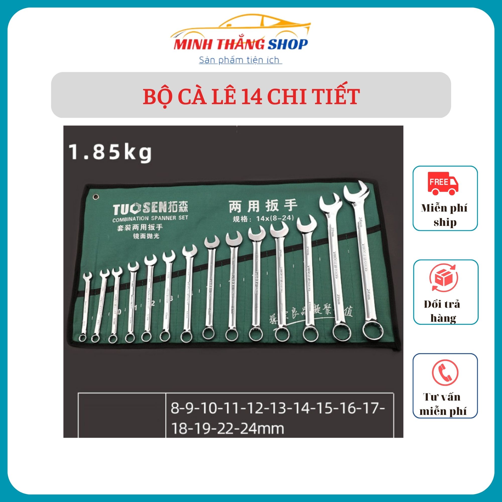 Bộ cờ lê Tuosen 14 chi tiết