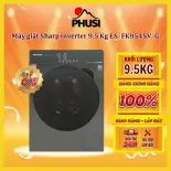 ✅Máy giặt Sharp Inverter 9.5 Kg ES-FK954SV-G (2021) Giặt nhanh 15 phút, Giặt nước nóng tới 90 độ C, Khóa trẻ em, Thêm đồ trong khi giặt, Tự khởi động lại khi có điện, Vệ sinh lồng giặt, Đèn chiếu sáng lồng giặt