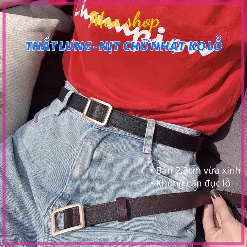 Dây nịt Vuông nhỏ 2.3cm - Thắt Lưng Nữ chữ Nhật Ulzzang