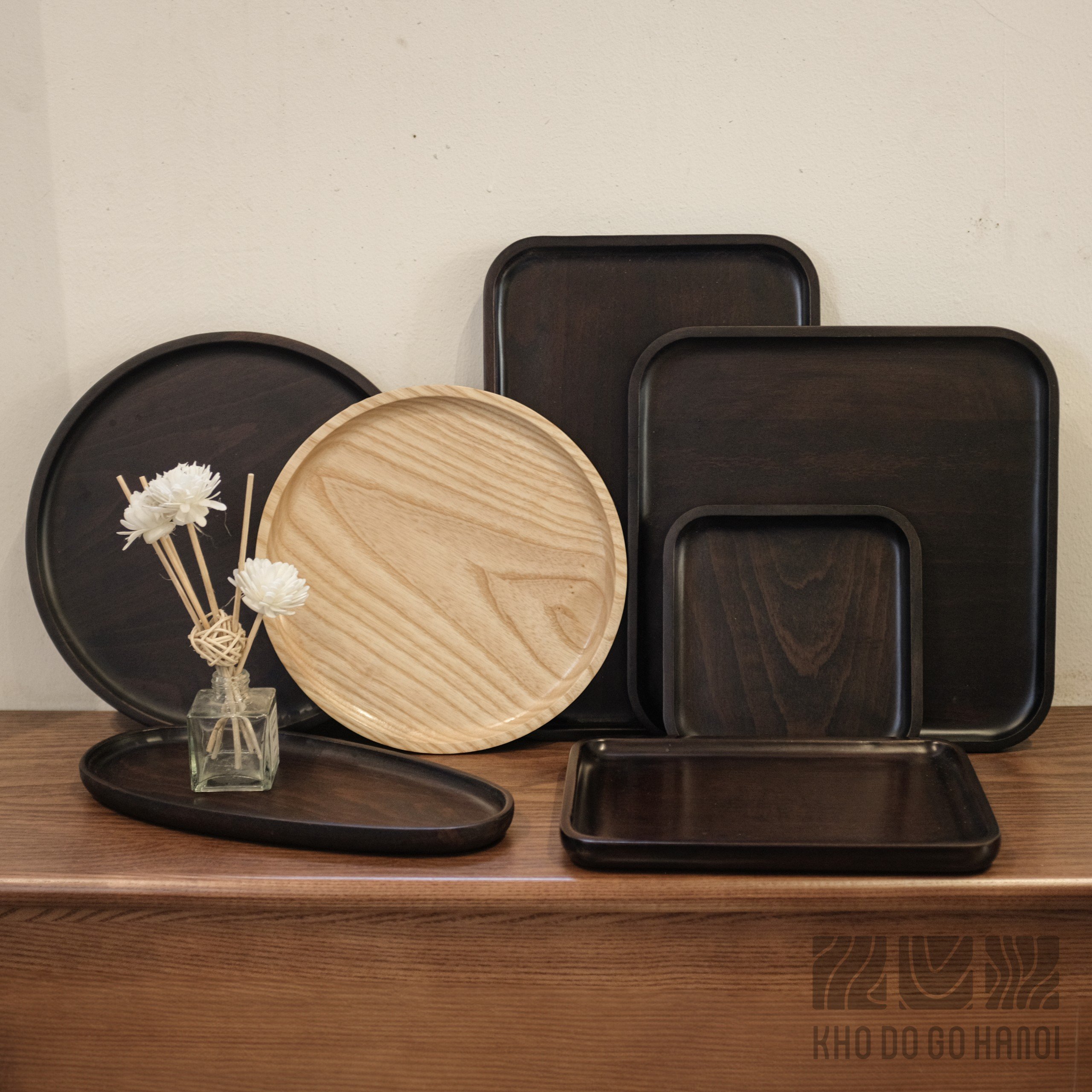 Khay đựng thức ăn, Khay gỗ Tần Bì nhiều kích thước, Khay gỗ decor vintage, Khay trà bằng gỗ, Khay gỗ đựng đồ ăn, Đĩa gỗ trang trí đa năng, Khay phục vụ quán, Kho Đồ Gỗ Hà Nội