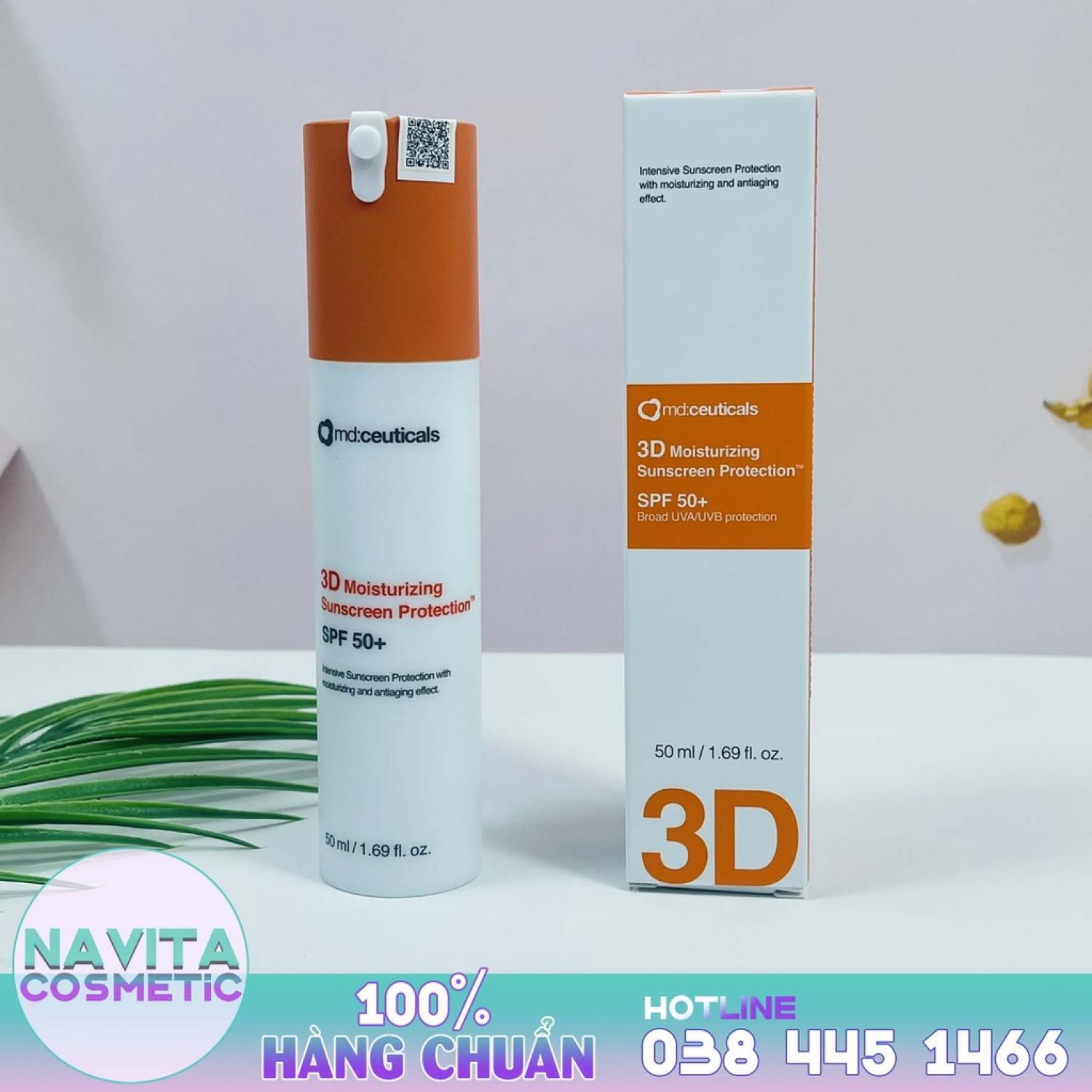 Kem chống nắng Md Ceuticals 3D Moisturizing Sunscreen Protection SPF 50+ 50ml