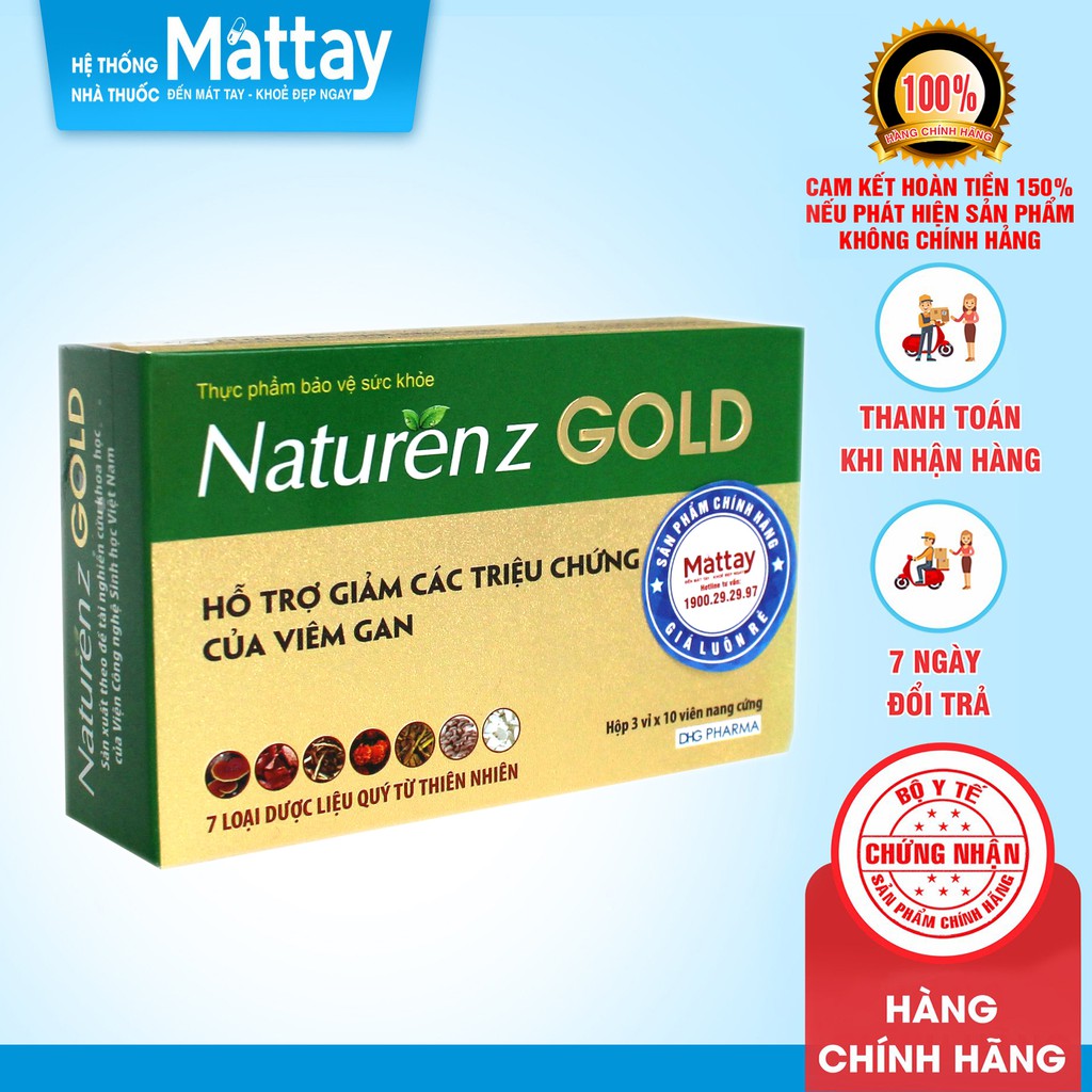 Naturenz Gold - DHG Pharma - Hộp 30 Viên - Giúp Mát Gan, Tăng Cường Chức Năng Gan.