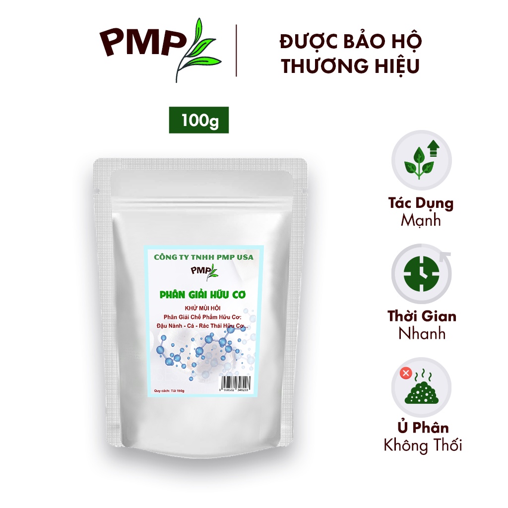 Men phân giải hữu cơ pmp giúp khử mùi hôi, ủ phân hữu cơ từ đậu nành, trứng, chuối, cá, rác thải hữu cơ 100g