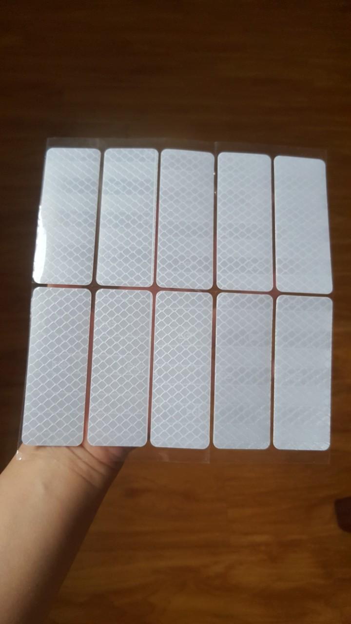 Combo 10 miếng dán phản quang thân và đuôi xe Cao Cấp cảnh báo an toàn cho các loại xe oto to (307)