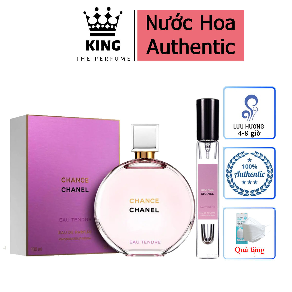 Nước Hoa Nữ 𝗖𝗵𝗮𝗻𝗲𝗹 chance eau tendre EDP/Chance hồng - Hương thơm nữ tính nhẹ nhàng, Nước hoa Chanel, Chai chiết 5-10-20ml