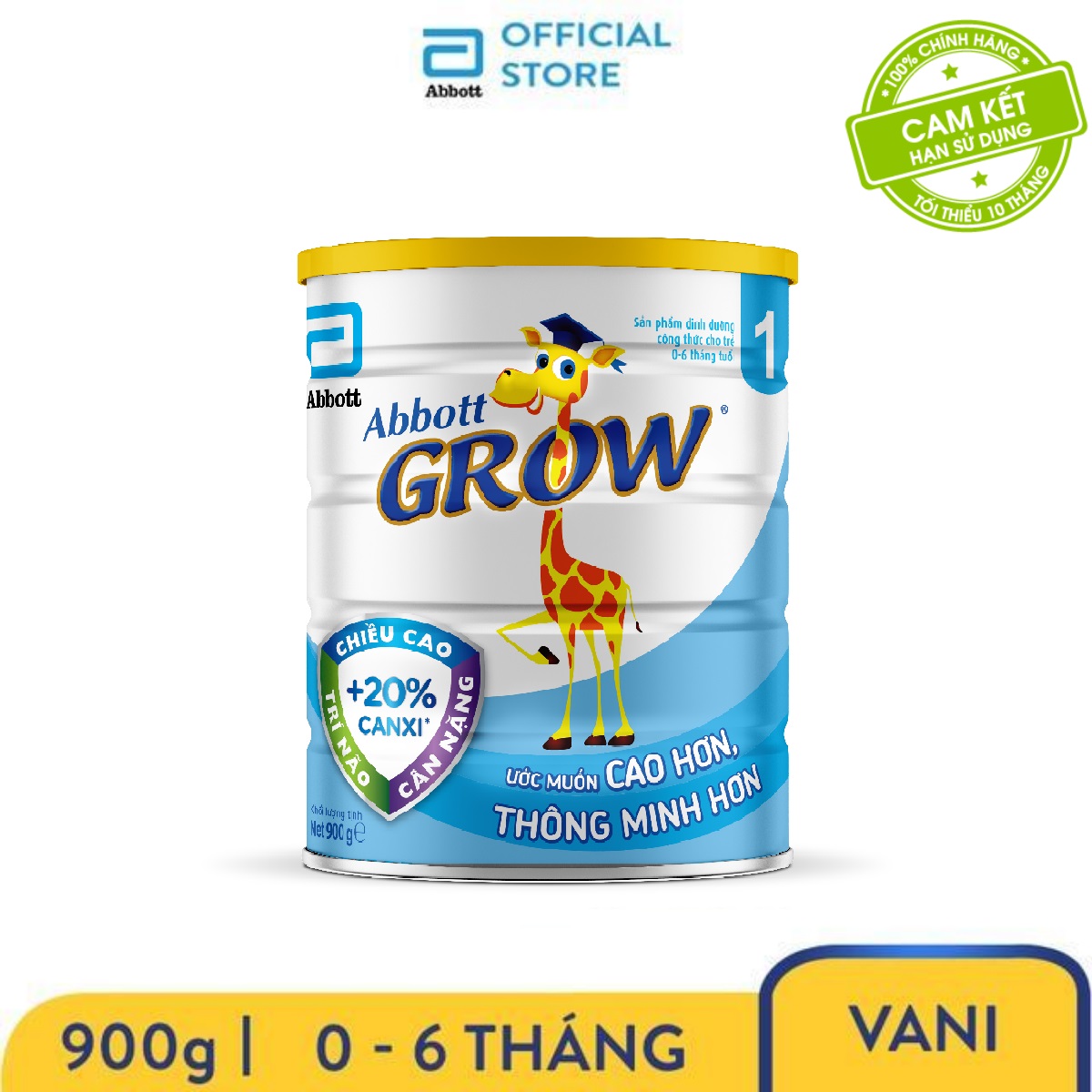Sữa bột Abbott Grow 1 G- Power 900g cho bé 0-6 tháng-cung cấp 26 dưỡng chất dễ tiêu hóa và hấp thụ tốt giúp bé tăng cân-Giới hạn 5 sản phẩm/khách hàng