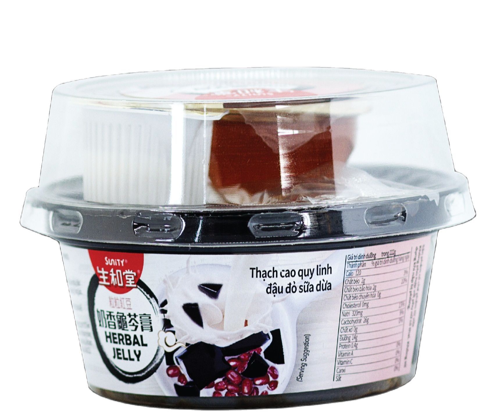 Thạch cao quy linh đậu đỏ sữa dừa 222g [Hàng nhập khẩu]