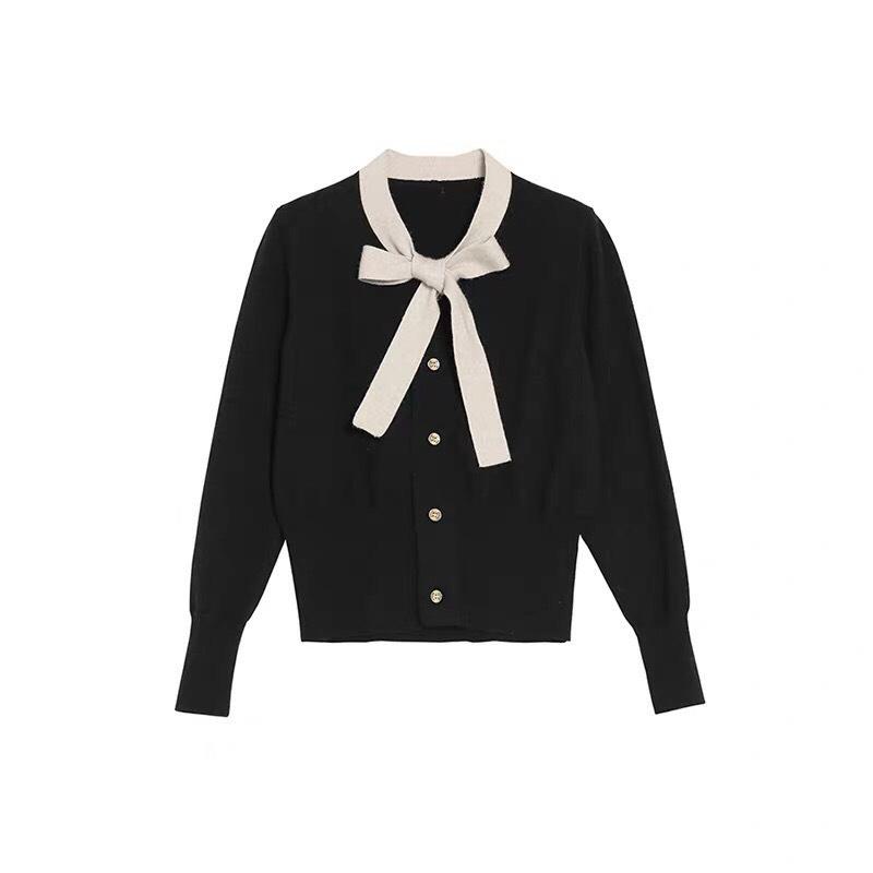 (Hình thật) Áo len cao cấp nơ cổ thu đông