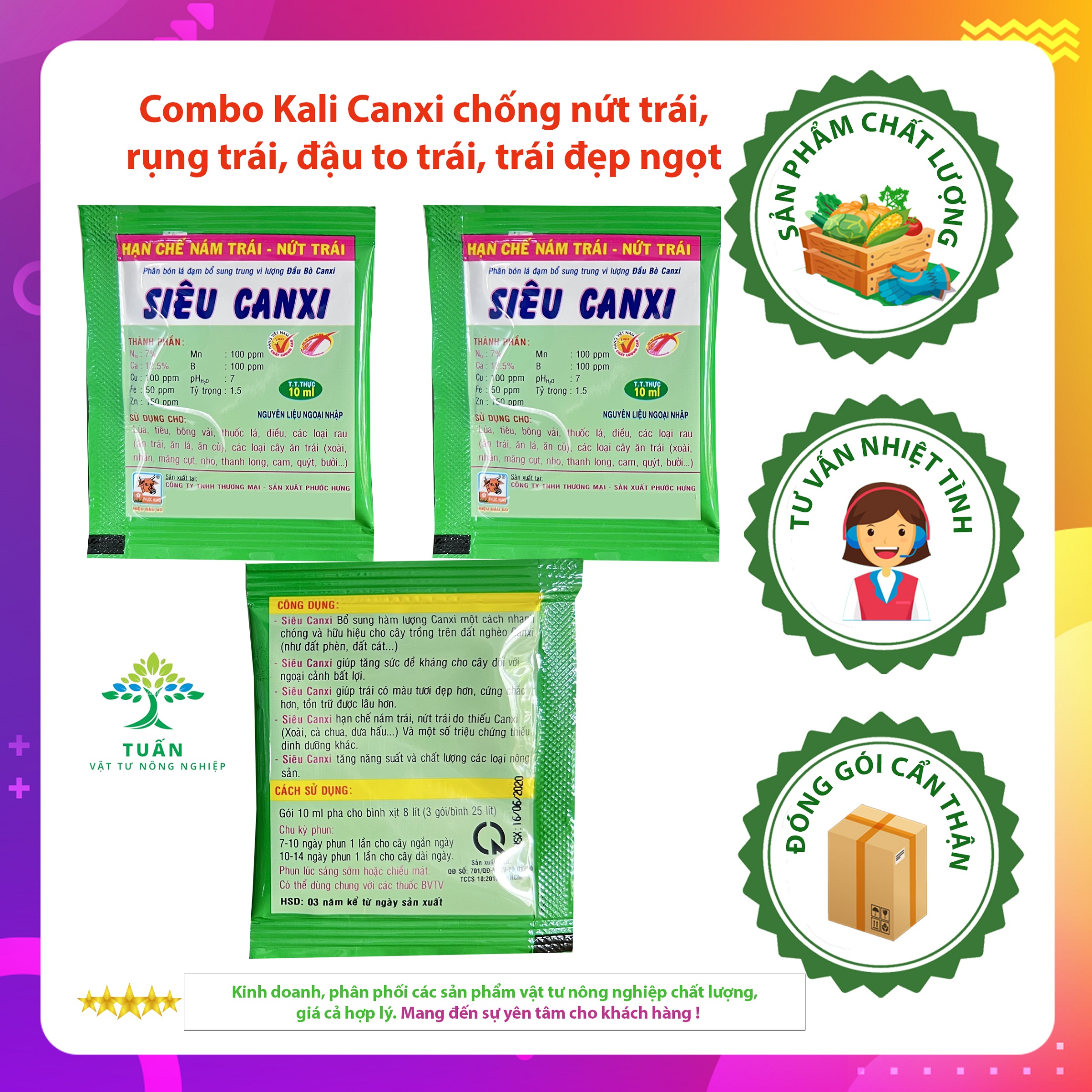 Phân bón lá Canxi Bo hạn chế nám trái, nứt trái Canxi Bo phân bón lá hạn chế nám trái, nứt trái