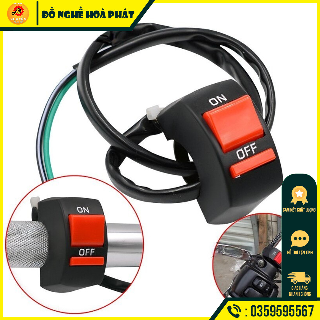 Nút công tắc bật/tắt điều chỉnh đèn pha led cho xe máy
