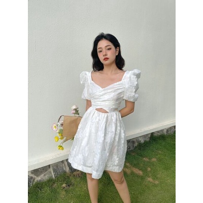 Somee studio_Puff dress_Váy tơ hoa tay bồng