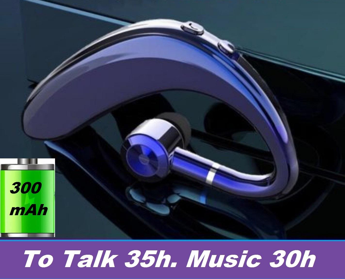 Tai nghe bluetooth , 5.0 móc tai đơn tặng kèm tai nghe phụ, xoay 180 độ,model S109, kết nối 2 điện thoại , pin 300mAh, nghe nhạc 20h đến 30h, đàm thoại 35h, thời gian chờ 180h, bảo hành đổi mới 1 đổi 1.