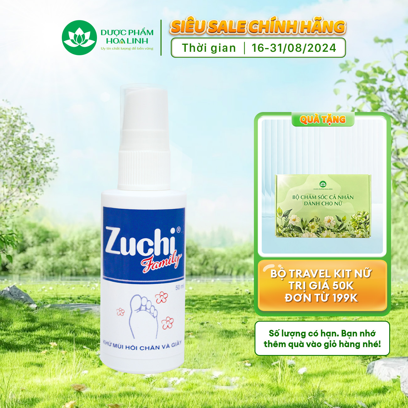Xịt khử mùi hôi chân và giày (hương quế) Zuchi Family 50ml