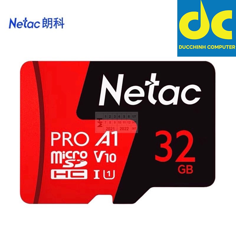 Thẻ Nhớ MicroSD 32GB NETAC PRO A1 98Mb/s- Chính hãng dùng cho camera điện thoại
